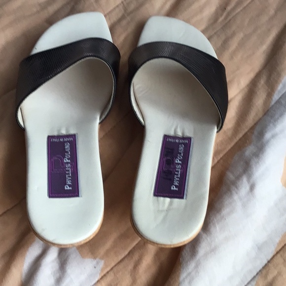 Finaaal RARE ! Gone tomorrow! SALE 🌟⚡️Phyllis Poland wood leather slide! - Picture 5 of 8